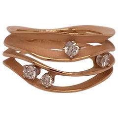 Annamaria Cammilli „Dune“ Ring mit vier Diamanten aus 18 Karat Orangefarbenem Apricot Gold