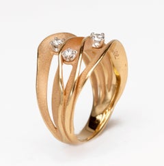 Annamaria Cammilli "Dune Royal" Ring with Diamonds in 18 Karat Champagne Gold