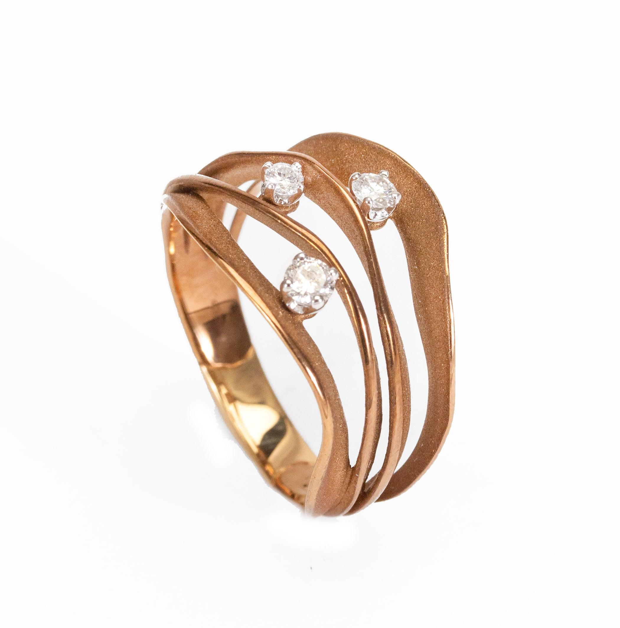 Im Angebot: Annamaria Cammilli „Dune Royal“ Ring mit Diamanten aus 18 Karat braunem Schokoladengold () 2
