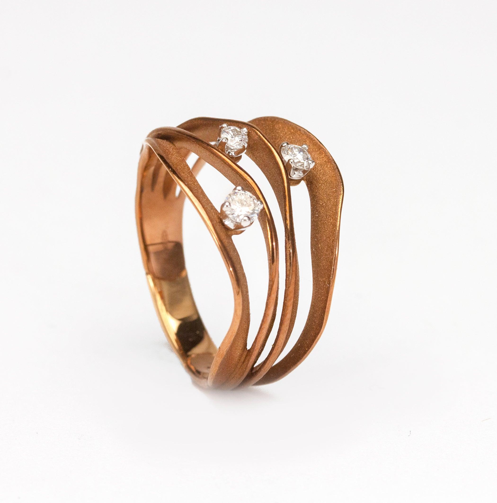 Im Angebot: Annamaria Cammilli „Dune Royal“ Ring mit Diamanten aus 18 Karat braunem Schokoladengold () 4