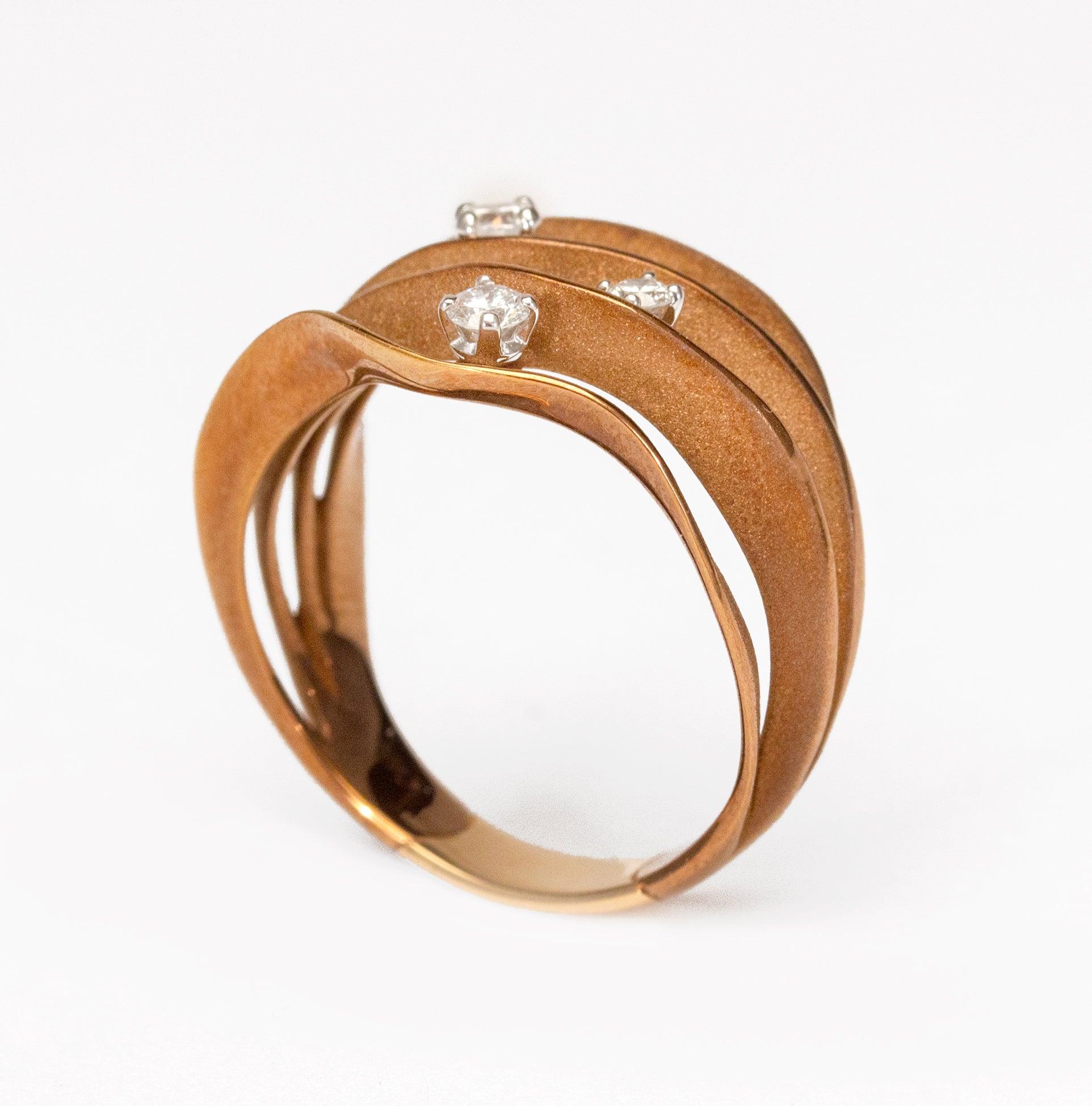Im Angebot: Annamaria Cammilli „Dune Royal“ Ring mit Diamanten aus 18 Karat braunem Schokoladengold () 5
