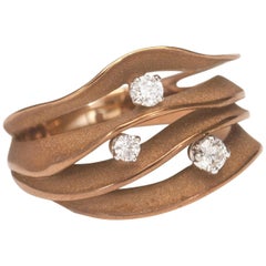 Annamaria Cammilli "Dune Royal" Ring with Diamonds in 18k Brown Chocolate Gold