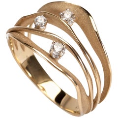 Annamaria Cammilli "Dune Royal" Ring with Diamonds in 18k Natural Beige Gold