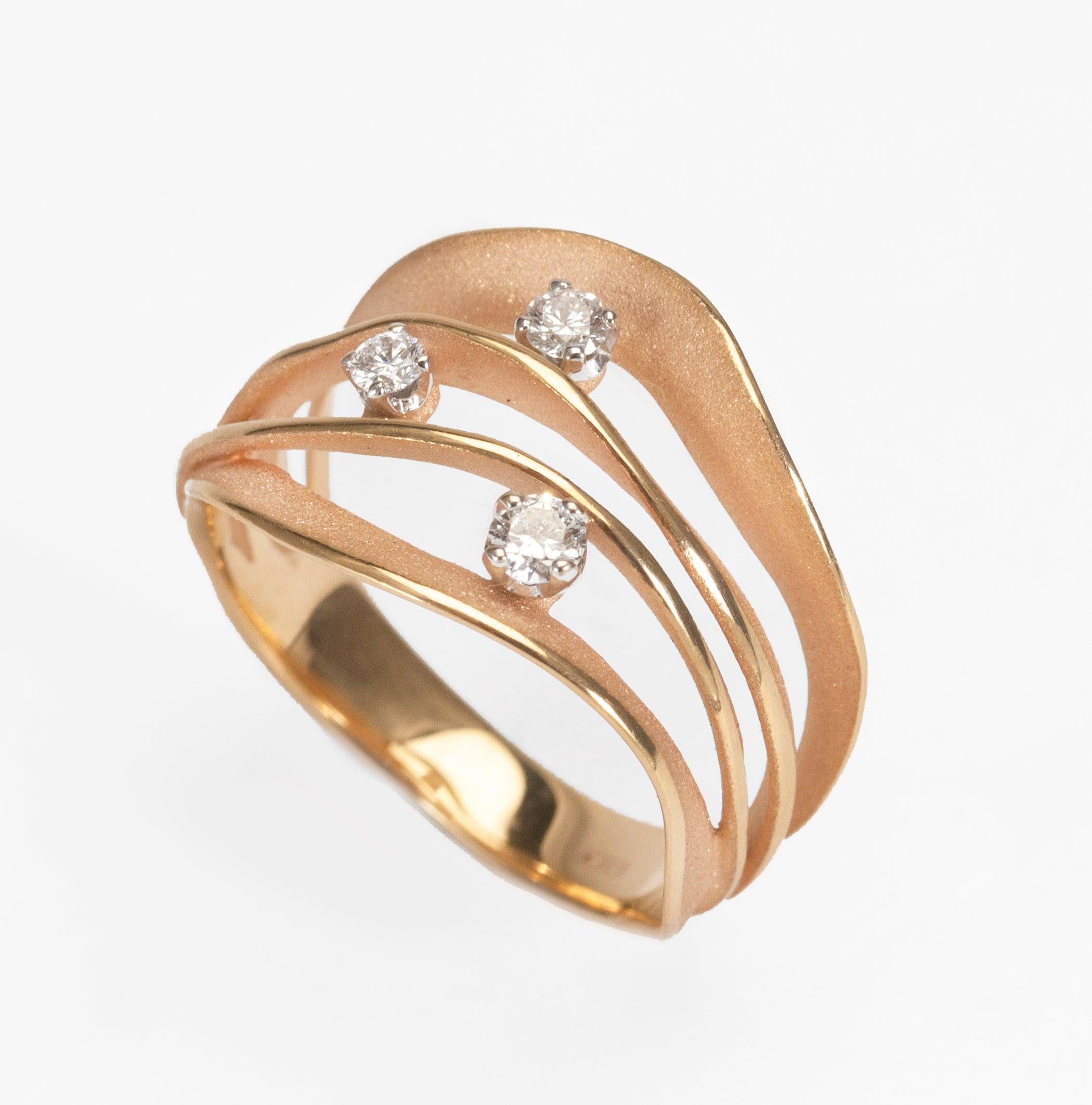 En vente :  Annamaria Cammilli Bague Dune Royale en or orange 18 carats avec diamants 2