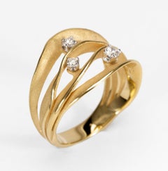 Annamaria Cammilli "Dune Royal" Ring with Diamonds in 18K Yellow Sunrise Gold