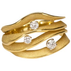Annamaria Cammilli "Dune Royal" Ring with Diamonds in 18K Yellow Sunrise Gold