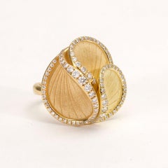 Annamaria Cammilli "Musa" Ring with Diamonds in Three Colors of 18 Karat Gold