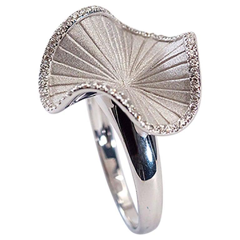 For Sale:  Annamaria Cammilli "Sultana" Ring with Diamonds in 18 Karat White Gold