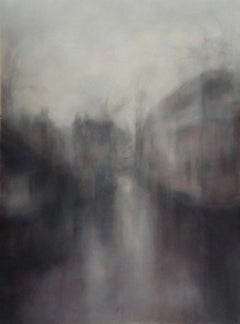 Peinture originale Twilight - Bruges VIII, Annamarie Dzendrowskyj, Œuvre d'art du ciel