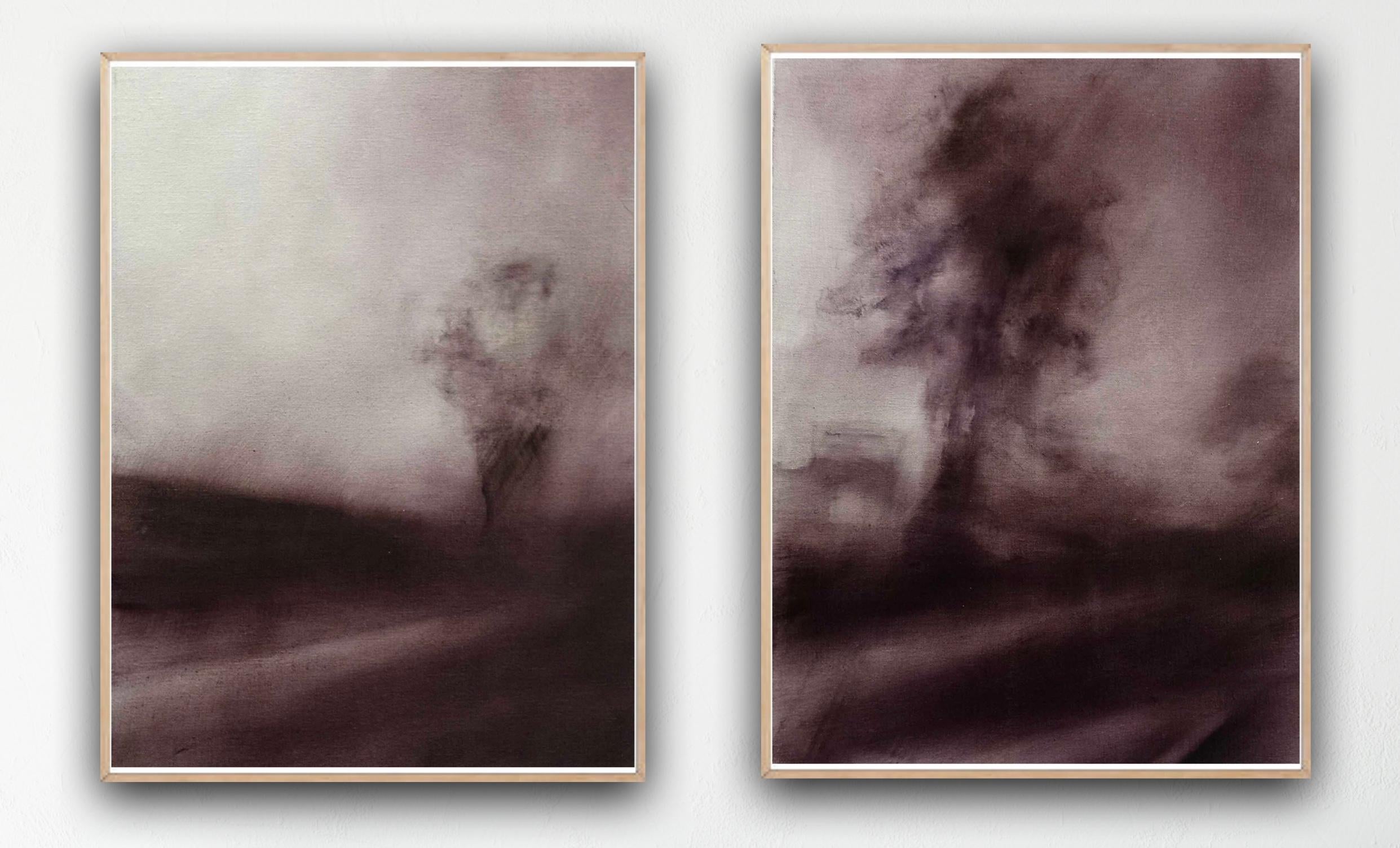 Annamarie Dzendrowskyj Landscape Painting - Twilight – Poland I and Twilight – Poland II