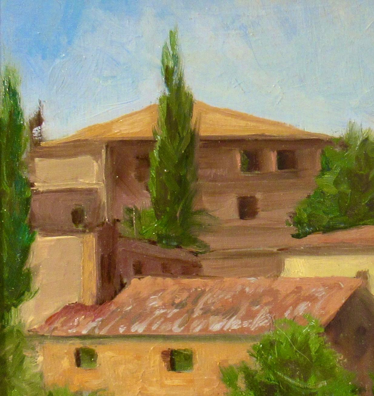 Tejado toscano - Figurative Painting Negro de Annamarie Nelson