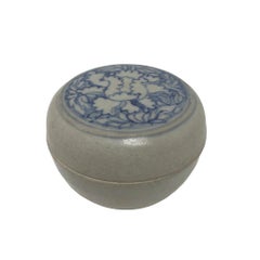 Annamese Blue and White Ceramic Box, Chu Dau kiln, Vietnam