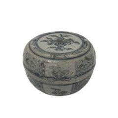 Annamese Blue and White Ceramic Box, Chu Dau kiln, Vietnam