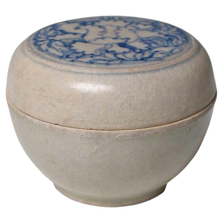 Annamese Blue and White Ceramic Box, Chu Dau kiln, Vietnam