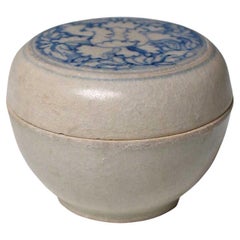 Annamese Blue and White Ceramic Box, Chu Dau kiln, Vietnam