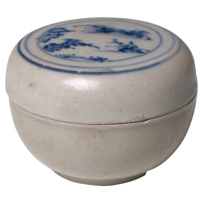 Annamese Blue and White Ceramic Box, Chu Dau kiln, Vietnam