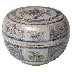 Annamese Blue and White Ceramic Box, Chu Dau kiln, Vietnam