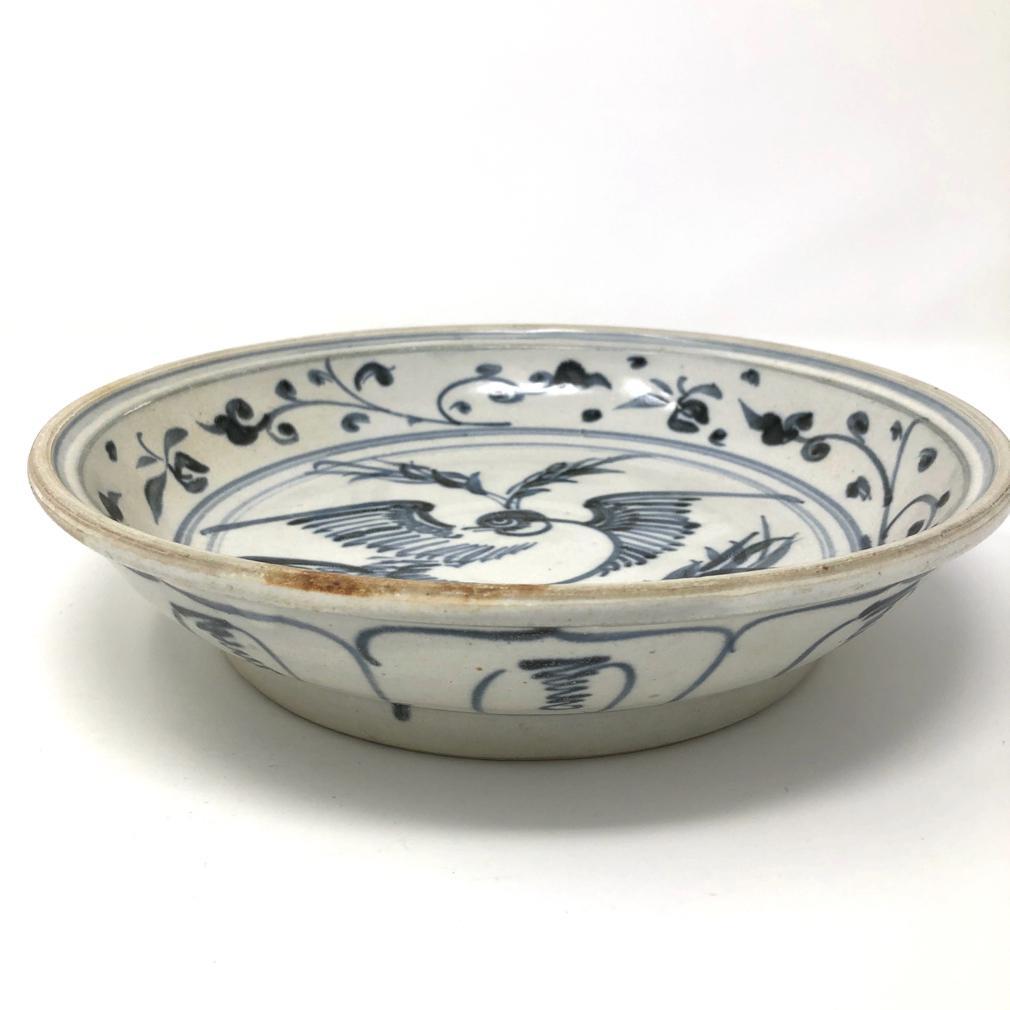 Annamese Blue and White Ceramic Dish For Sale 1