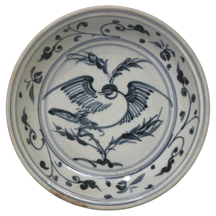 Annamese Blue and White Ceramic Dish For Sale