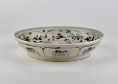 Annamese Stoneware Dish with Lotus Motif, 15-16th Century Vietnam, Le Dynasty
