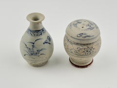 Jarrón y jarra en miniatura de gres de Annam, tesoro de Hoi An, finales del siglo XV, dinastía Le