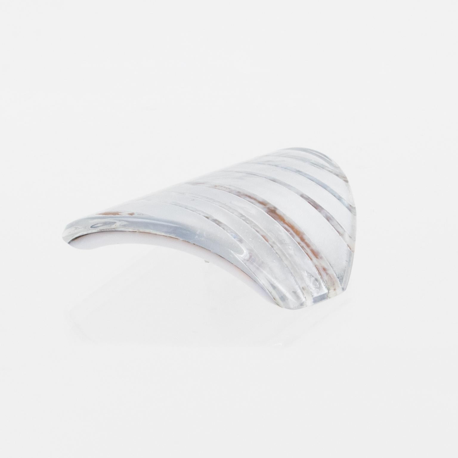 Anne and Frank Vigneri Silver Foil and Resin Clip Earrings For Sale 1