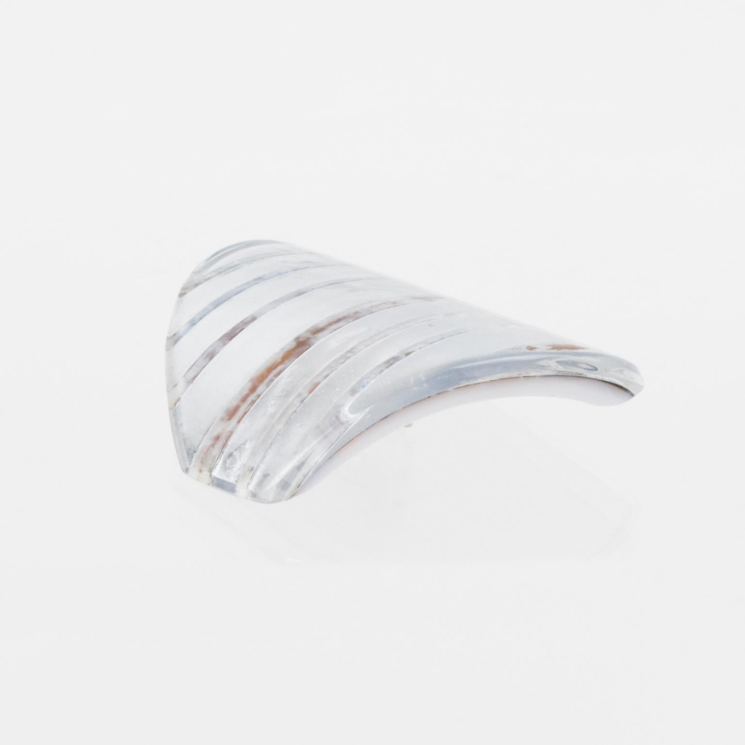 Anne and Frank Vigneri Silver Foil and Resin Clip Earrings For Sale 3