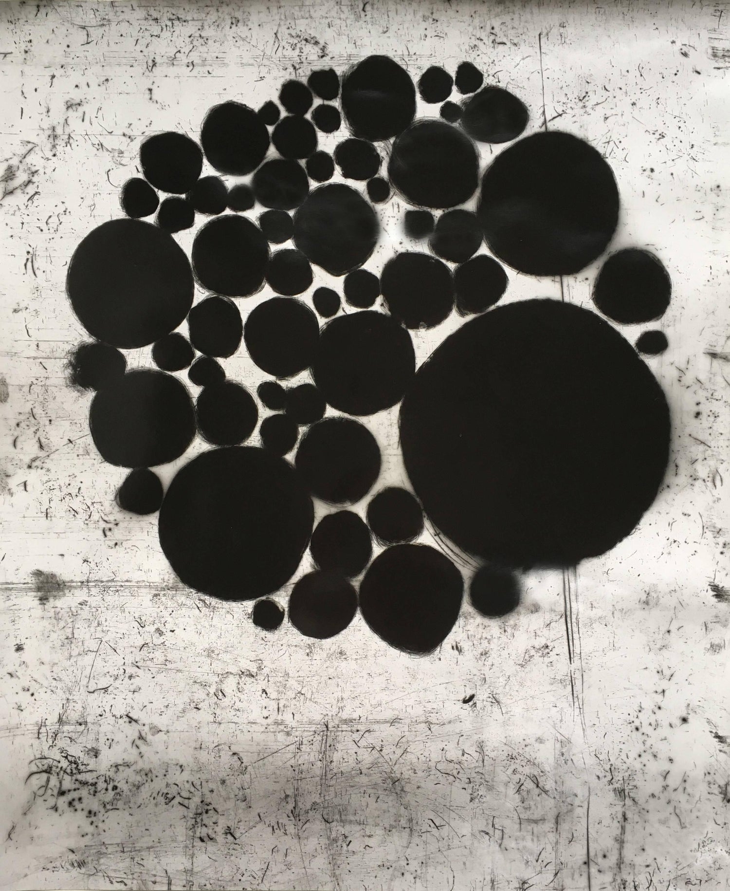Anne Arden McDonald - Cluster (Framed Abstract Camera-less Still Life Photograph in Black and White) For Sale at 1stDibs