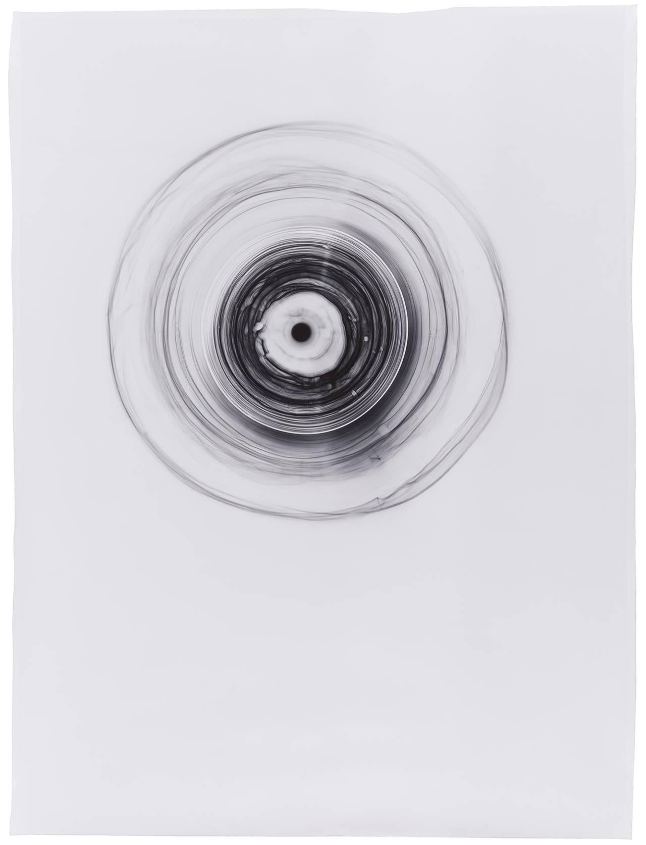 Anne Arden McDonald Black and White Photograph - Saturn (Abstract Camera-less Still Life Photograph in Black & White, Framed) 