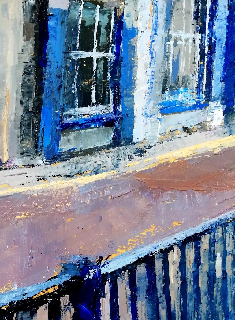 Anne Aspinall Bridge Street, Cemaes Modern British Angelsey Wales Landscape Oil Painting For