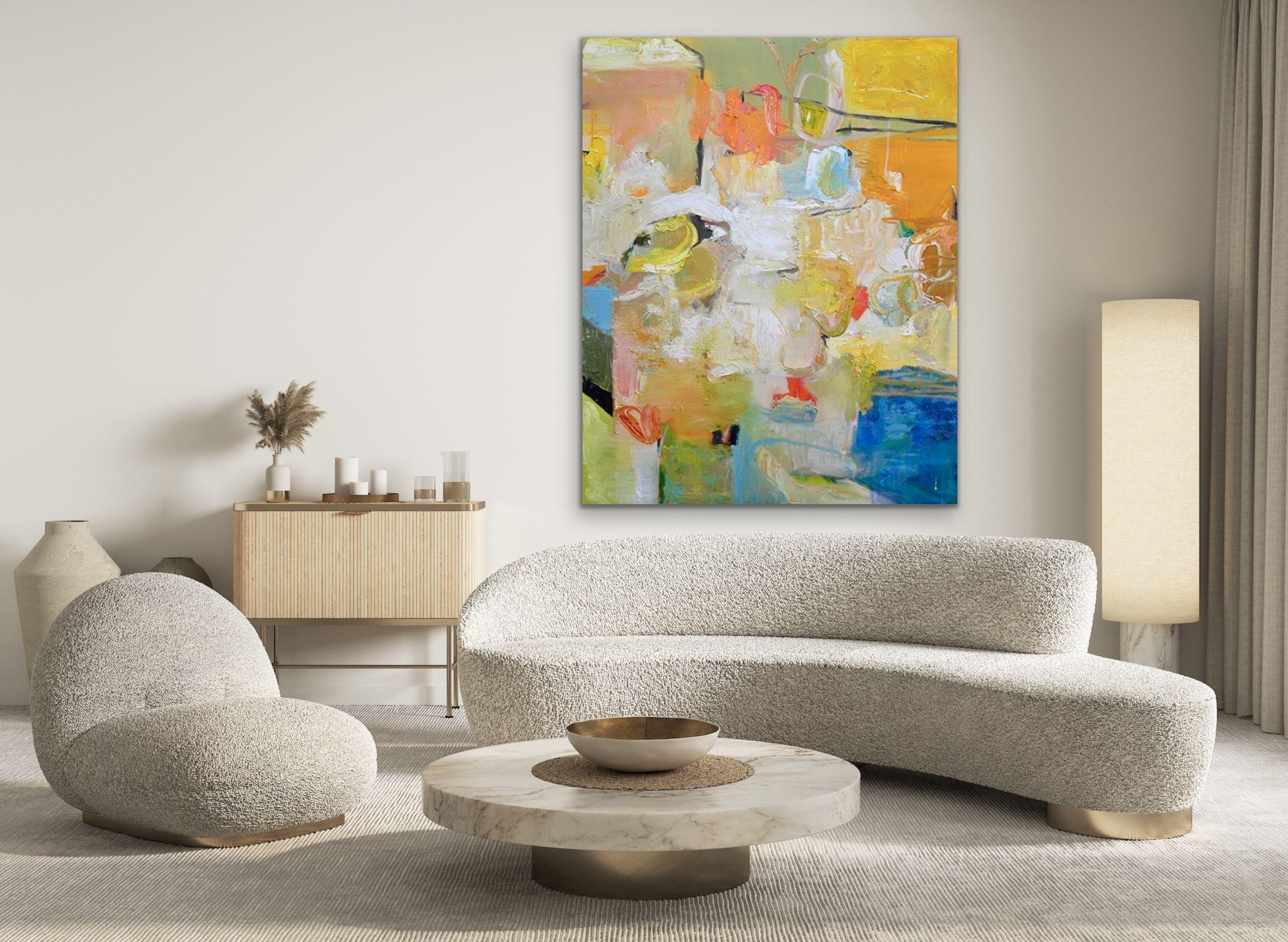 252 Morning In Sorrento, Peinture, Huile sur Toile - Expressionnisme abstrait Painting par Anne B Schwartz