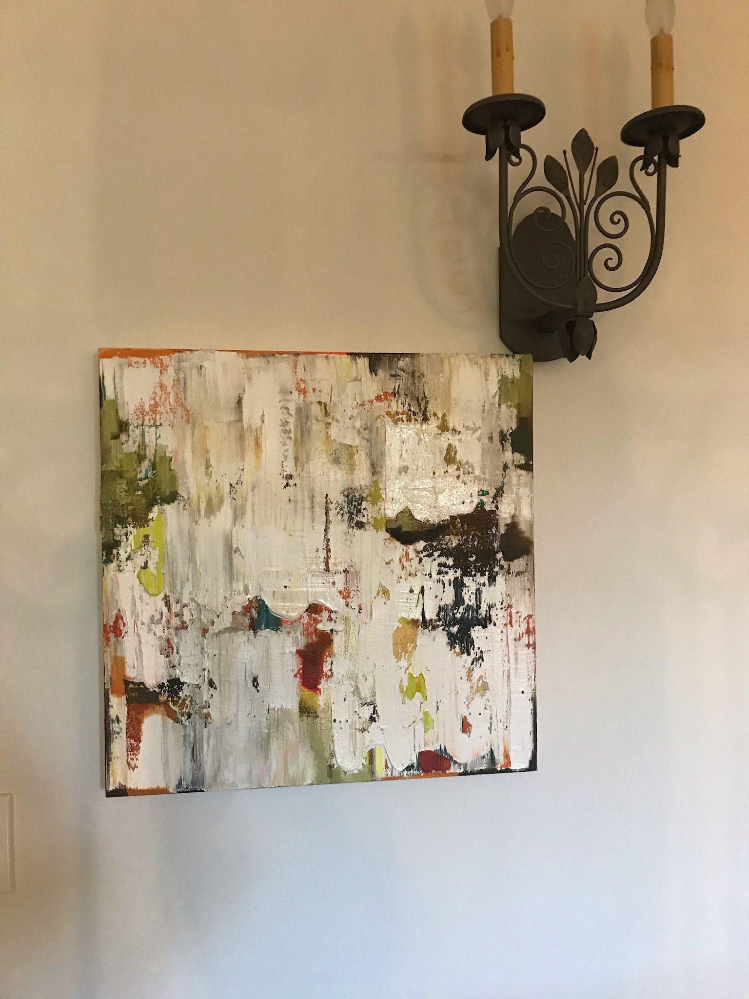 296 Pompeii lV, Painting, Oil on Canvas - Gray Abstract Painting by Anne B Schwartz