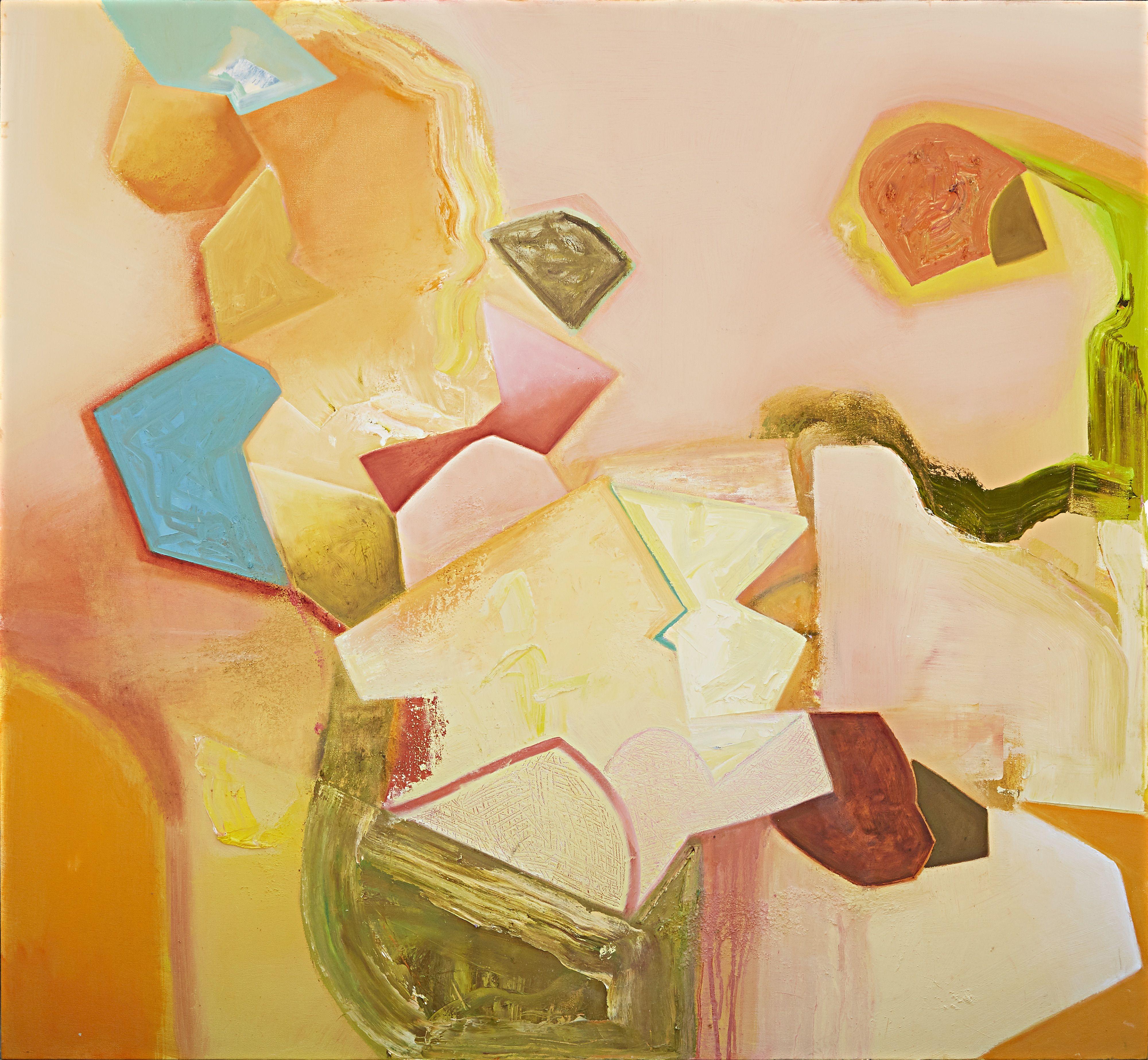 346 che emerge dal basso, Pittura, Olio su tela - Painting di Anne B Schwartz