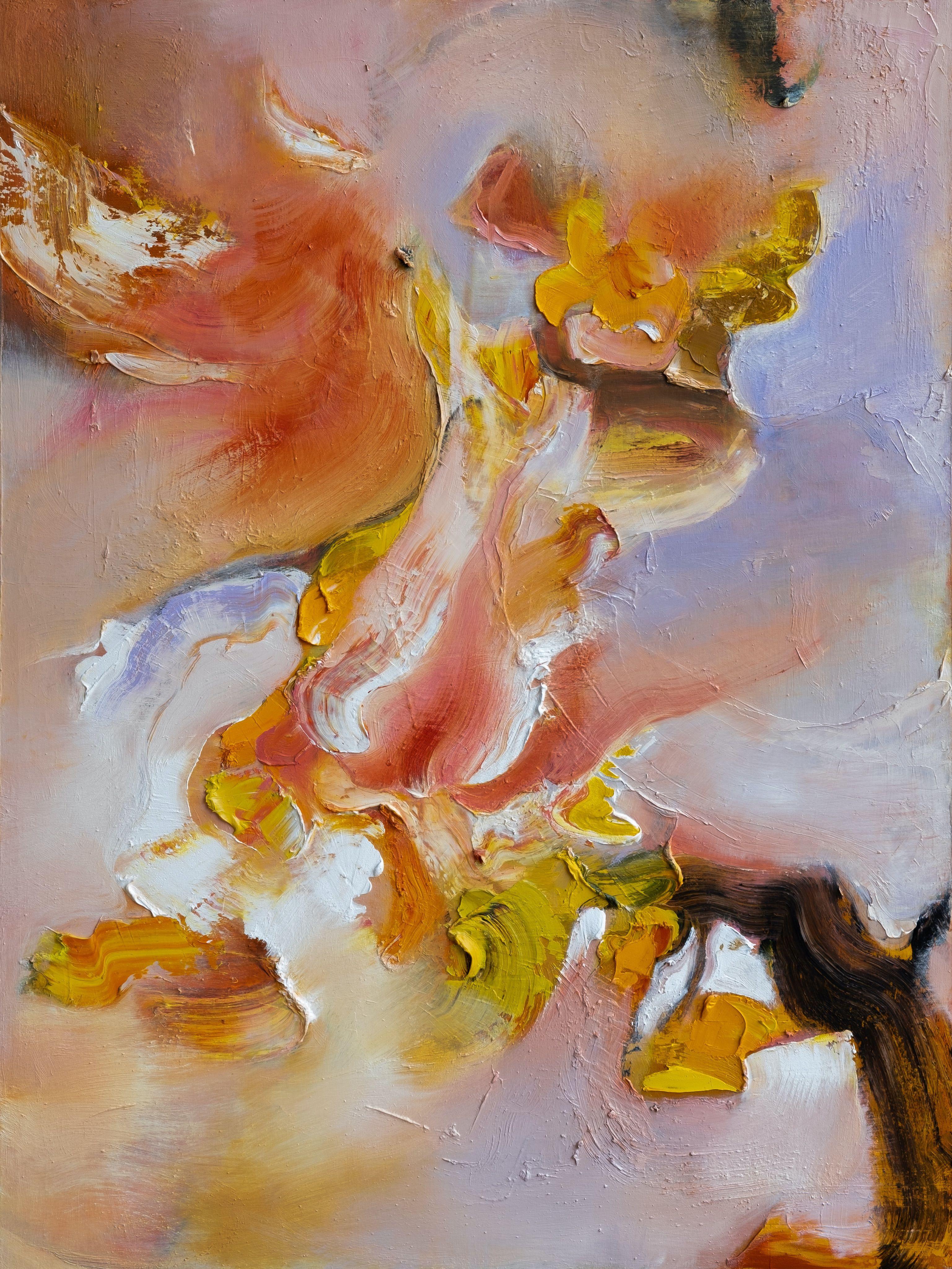 Abstract Painting de Anne B Schwartz - 375 Viento en primavera, Pintura, Óleo sobre lienzo