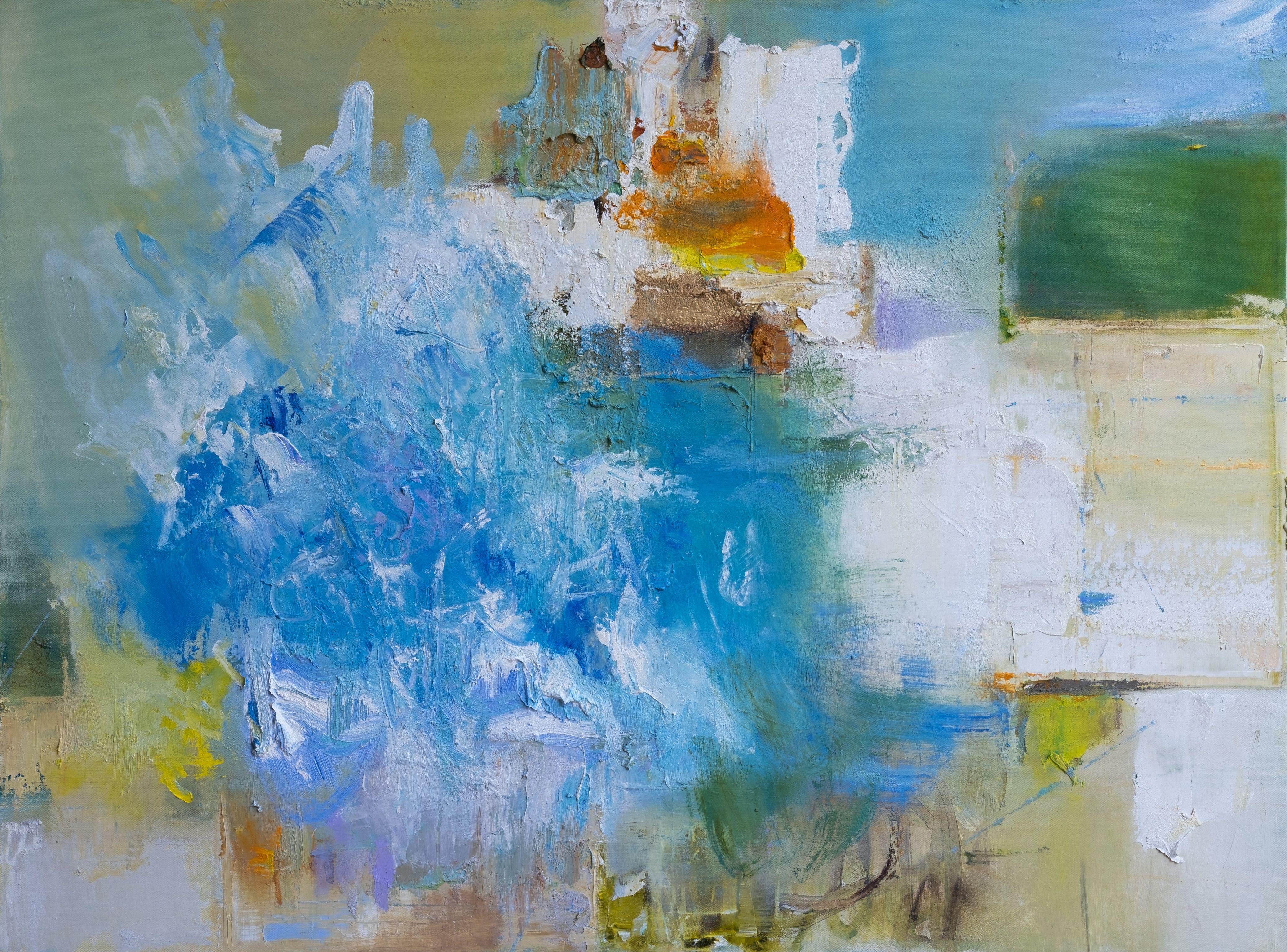 Abstract Painting di Anne B Schwartz - 376 Il mare vicino a Sorrento, Pittura, Olio su tela