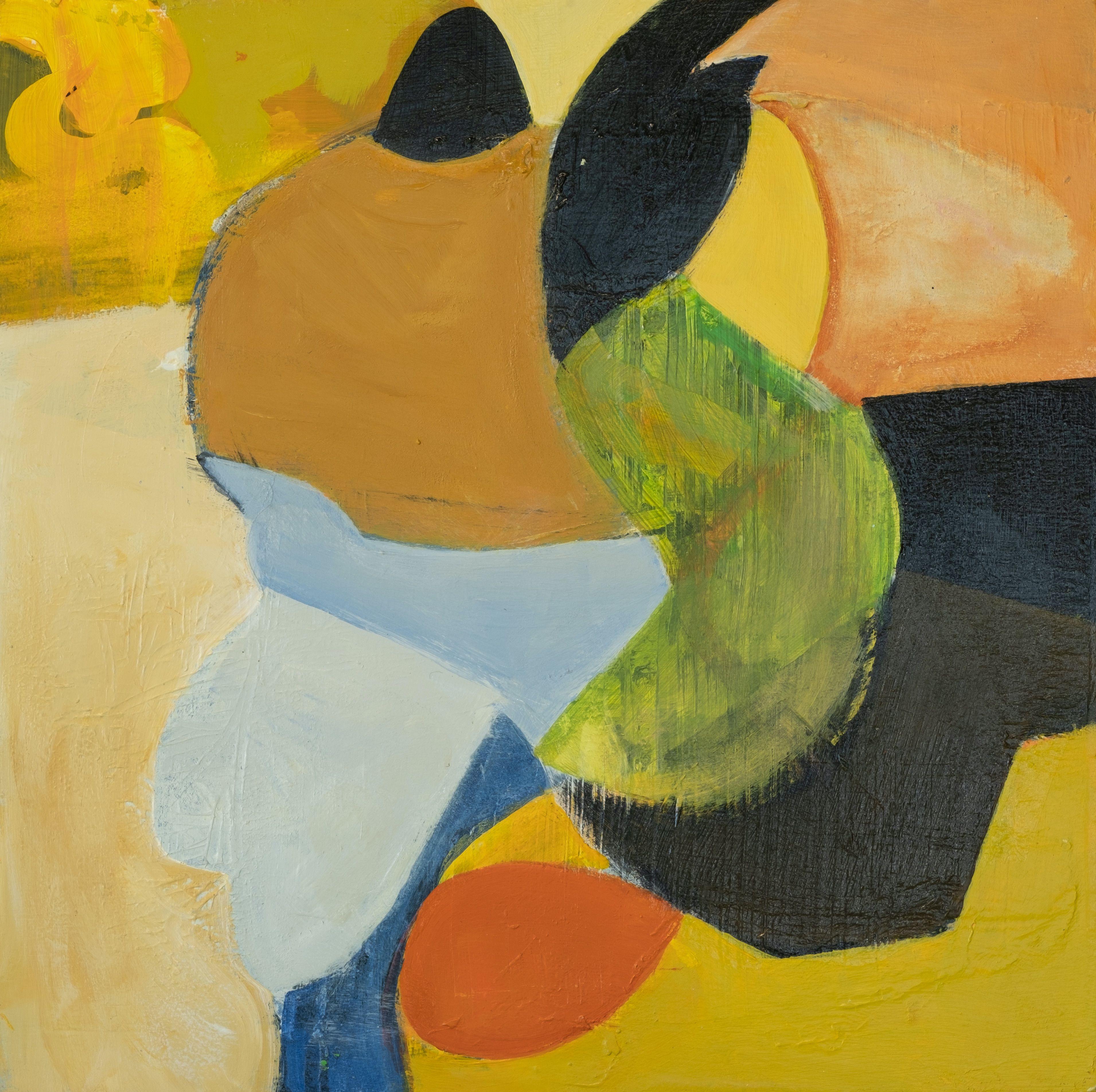 Anne B Schwartz Abstract Painting - 379 Orange Sun, Painting, Acrylic on Wood Panel