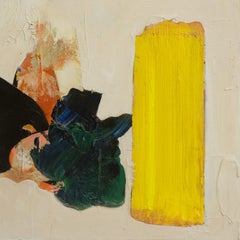 399bA Stroke of Yellow, Painting, Acrylic on Wood Panel