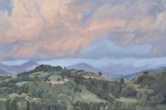 August 20, Roches de Mariol, sunset, Painting, Oil on Canvas