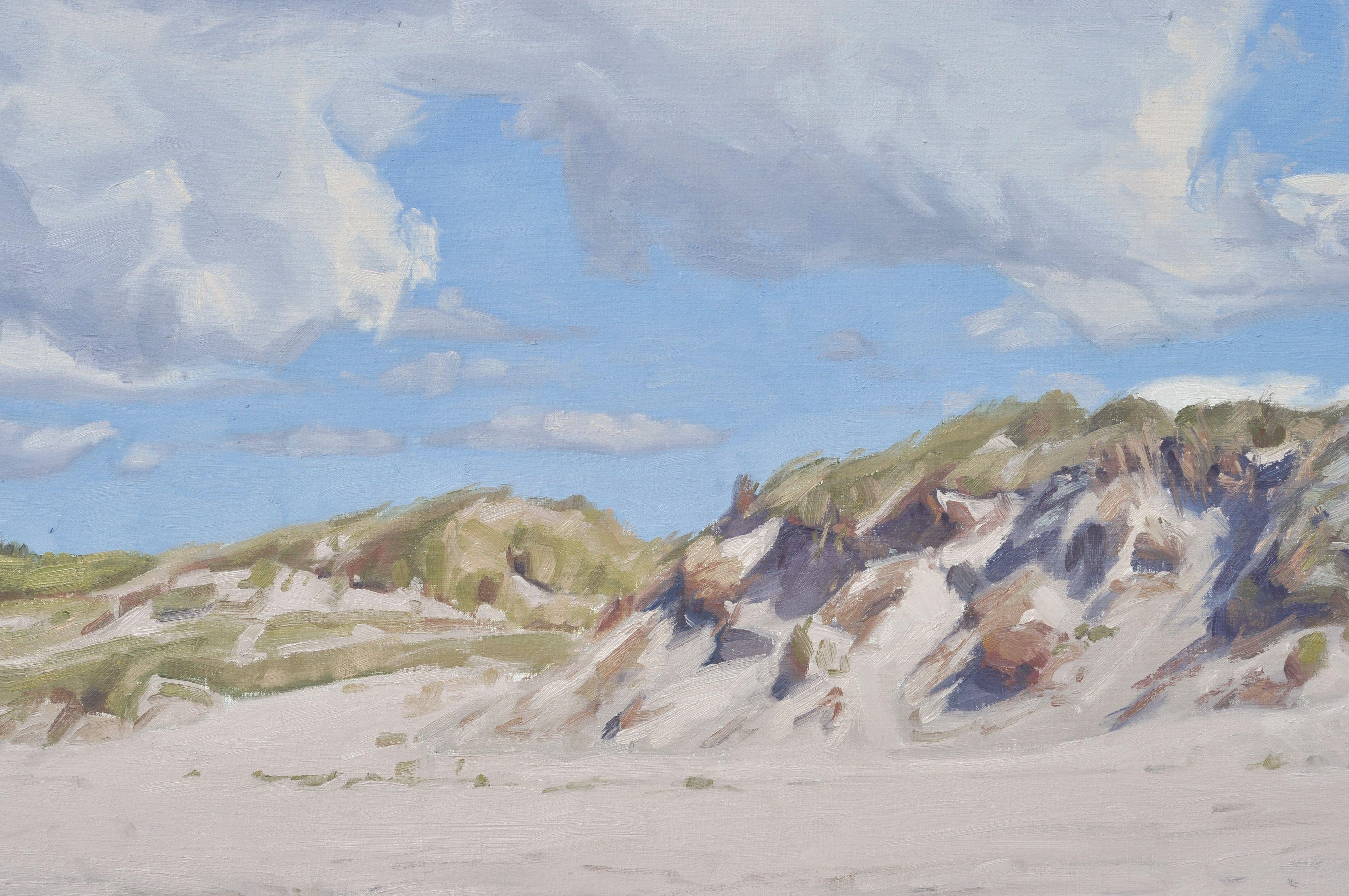 Clouds above the sand dunes, Painting, Oil on Canvas For Sale 1