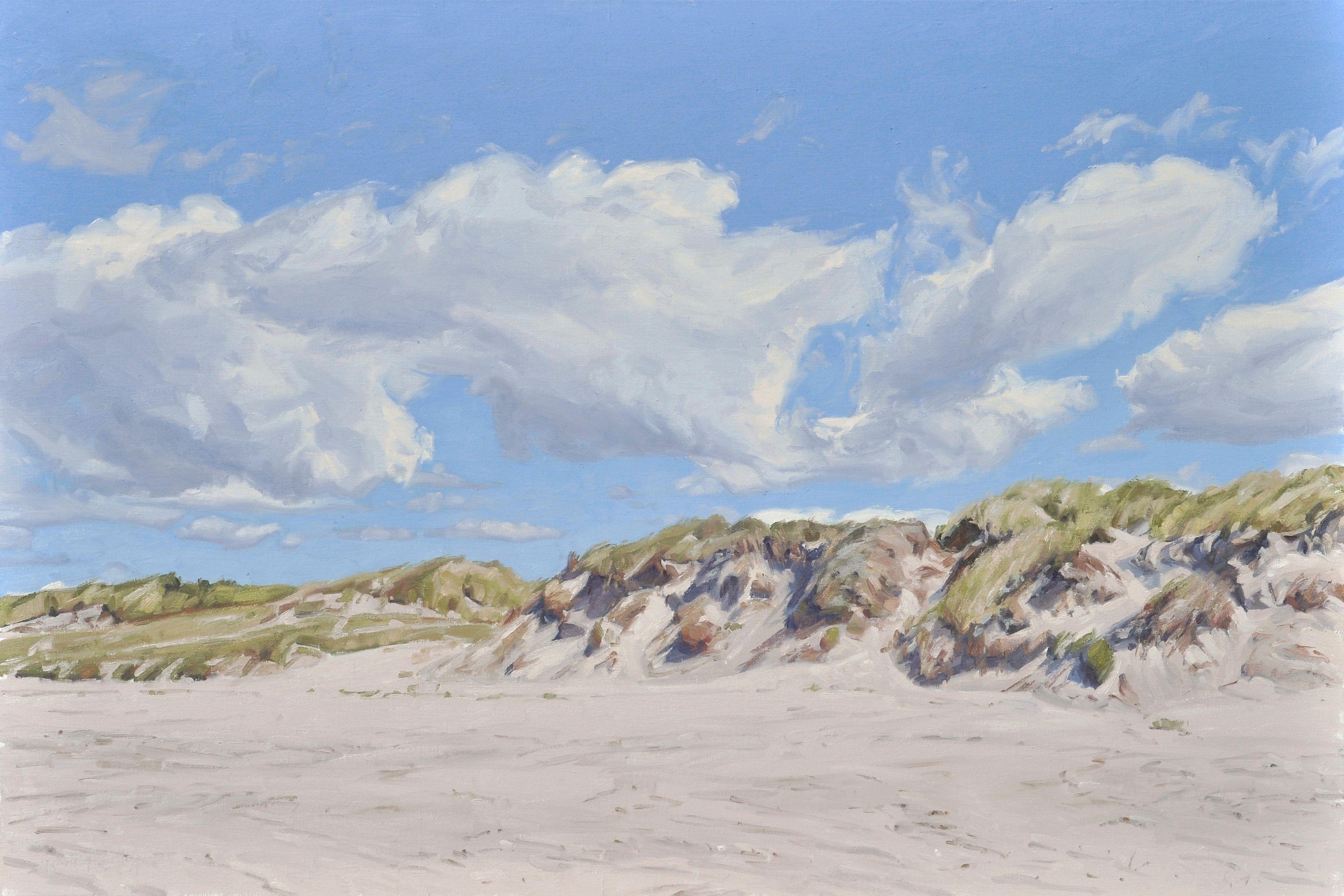Wolken über den Sandhügeln, Gemälde, Öl auf Leinwand