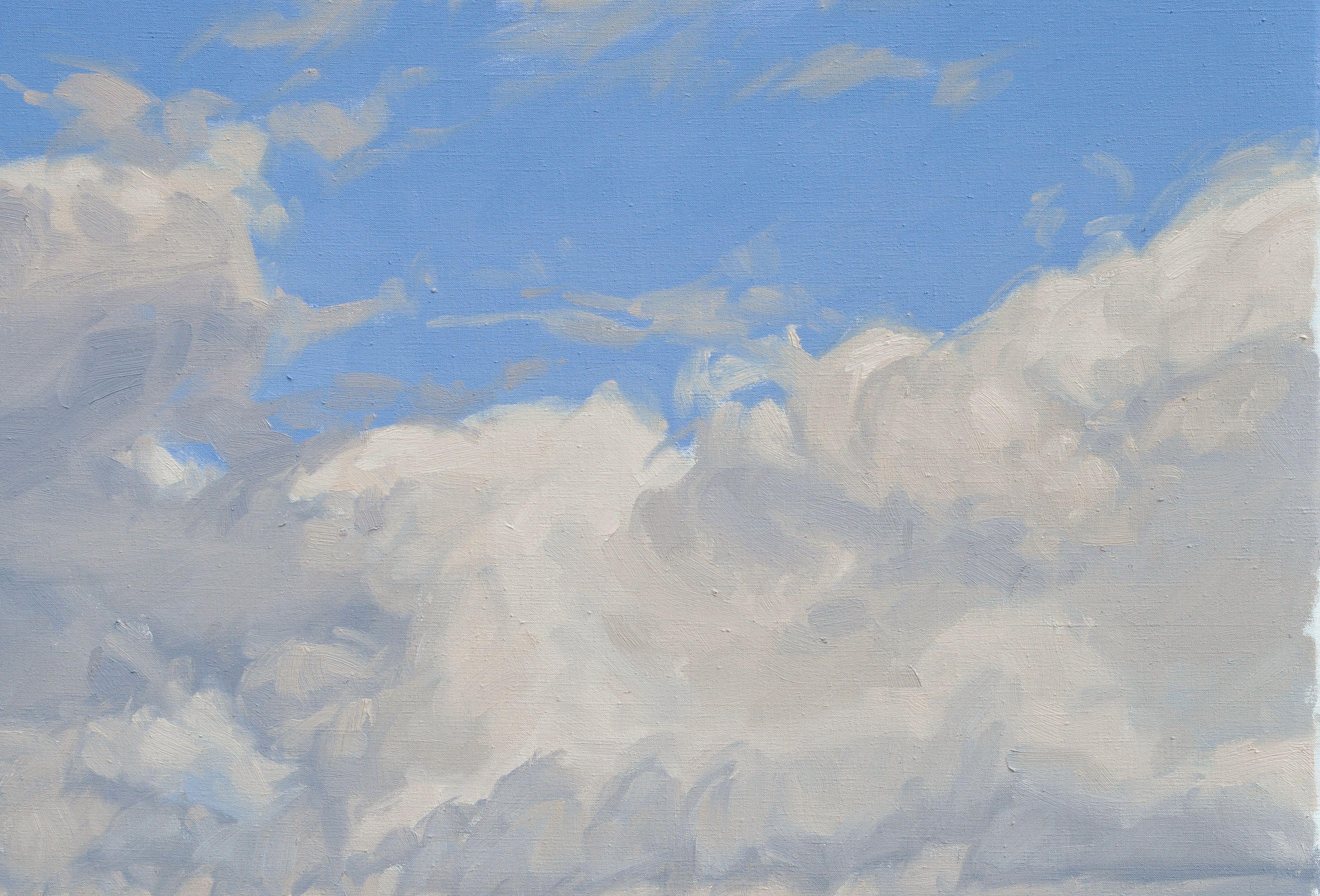 Nuvole sul mare, luce del mattino, Pittura, Olio su tela - Painting Impressionismo di Anne Baudequin