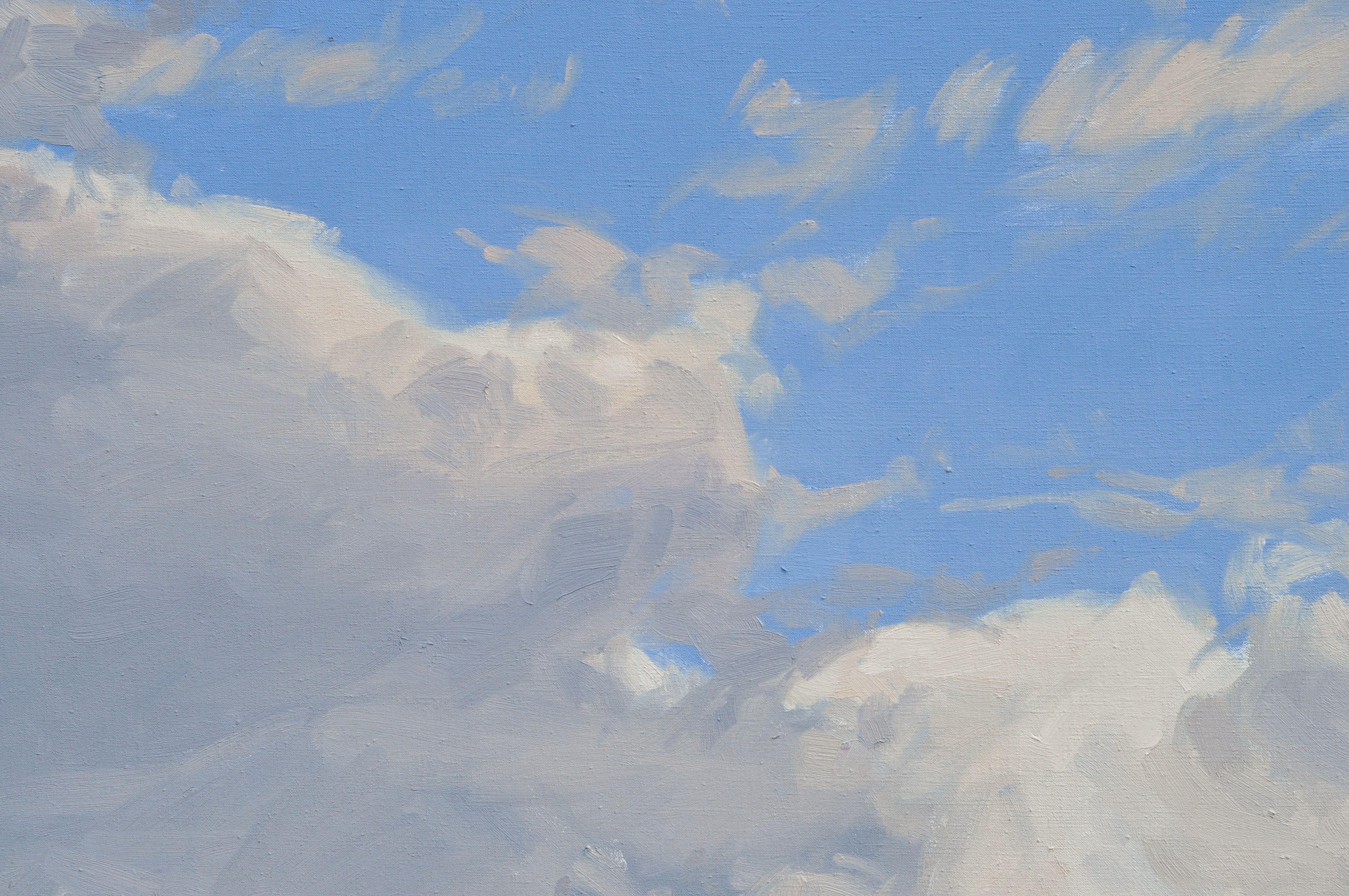 Nuvole sul mare, luce del mattino, Pittura, Olio su tela in vendita 1