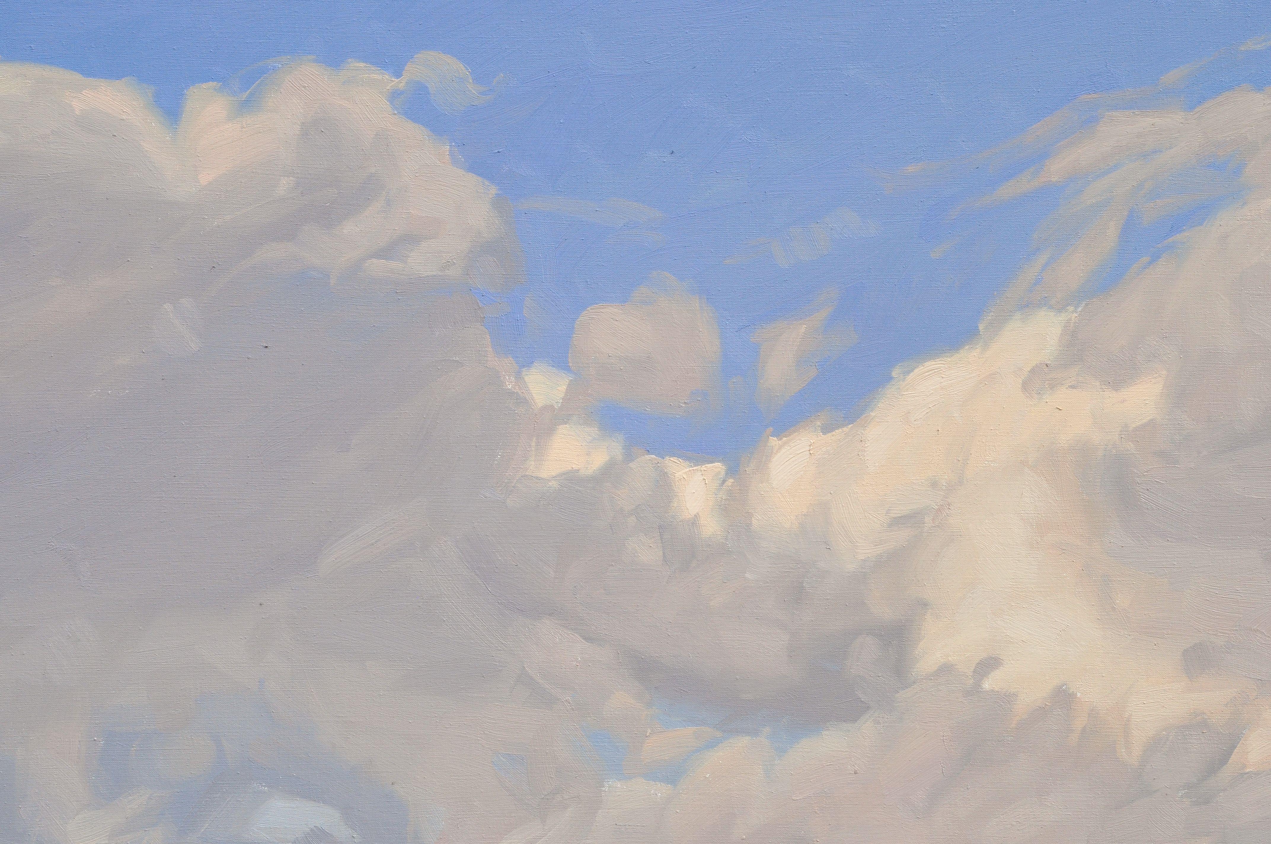 Nuvole sul mare, sole del mattino, Pittura, Olio su tela in vendita 1