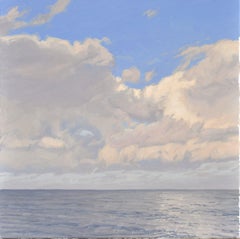 Clouds over the sea, morning sun, Painting, Oil on Canvas