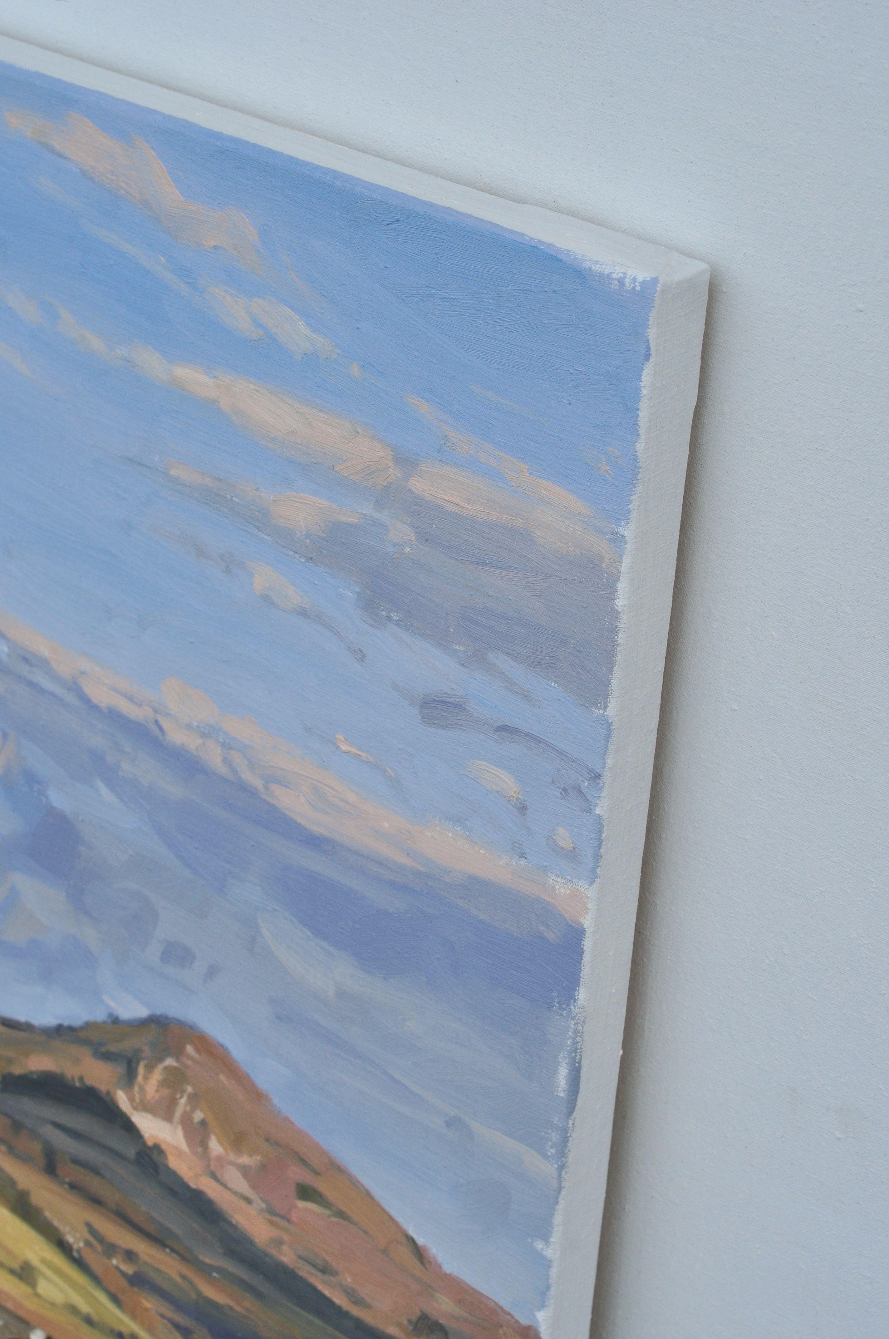 February 1st, sunset over the Mount Jalore, Painting, Oil on Canvas For Sale 1
