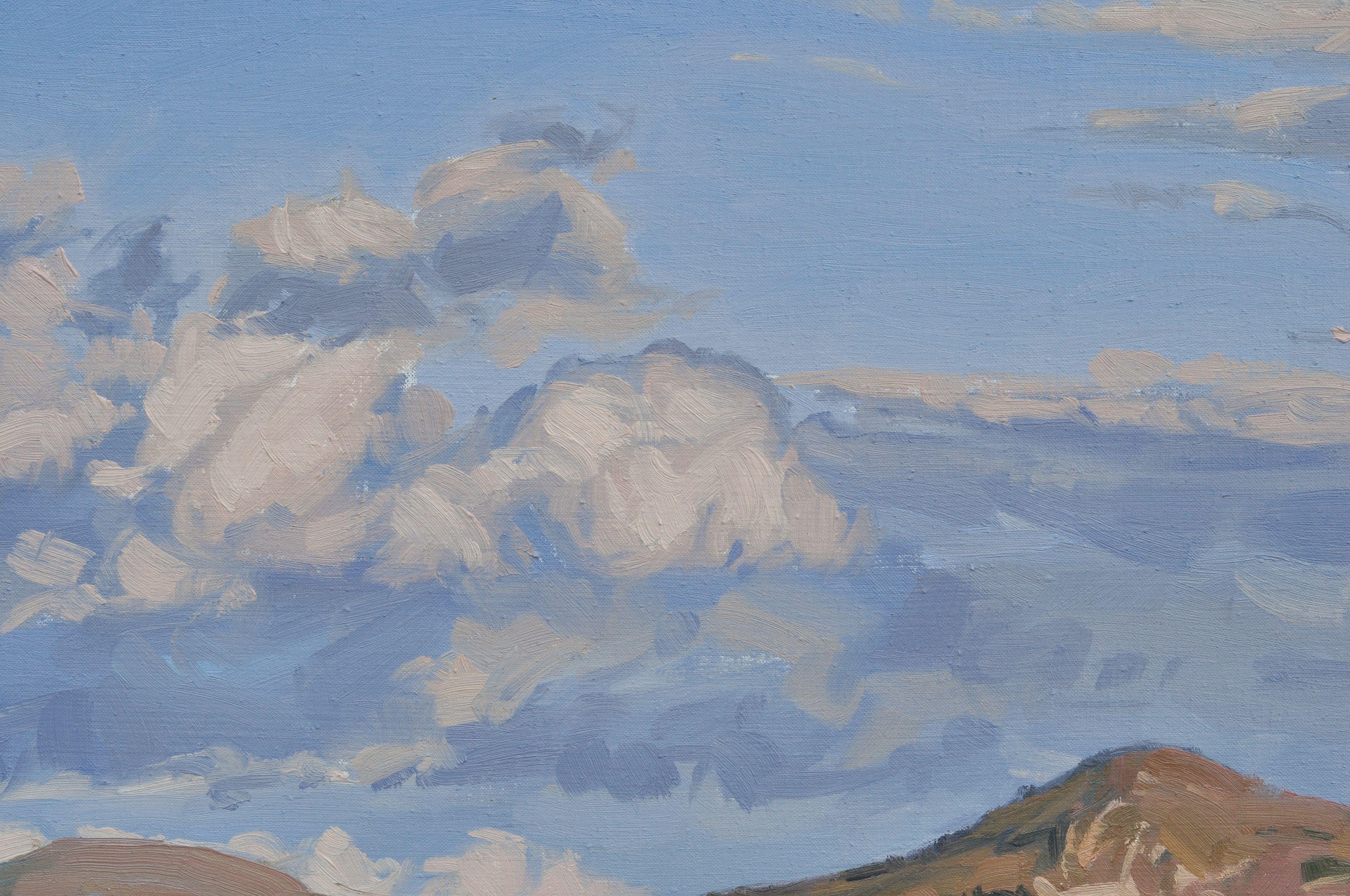 February 1st, sunset over the Mount Jalore, Painting, Oil on Canvas For Sale 2