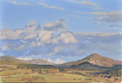 1er février, coucher de soleil sur le Mont Jalore, Peinture, Huile sur toile