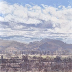 February 2, clouds above the Mont Mariol, Painting, Oil on Canvas
