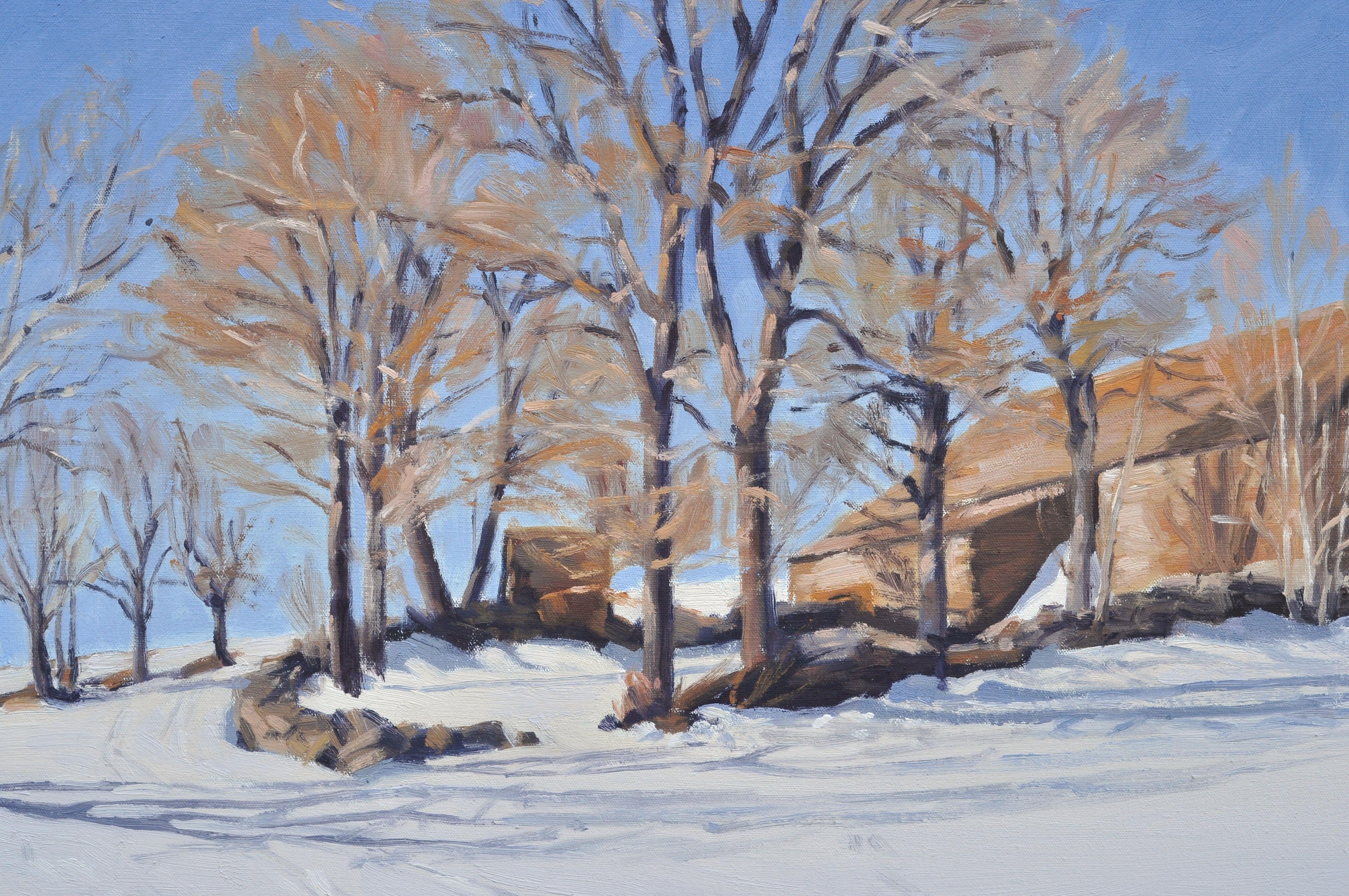 Anne Baudequin - February 23, old farm in MÃ©zenc, Painting, Oil on Canvas  For Sale at 1stDibs