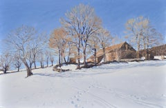 February 23, old farm in MÃ©zenc, Painting, Oil on Canvas